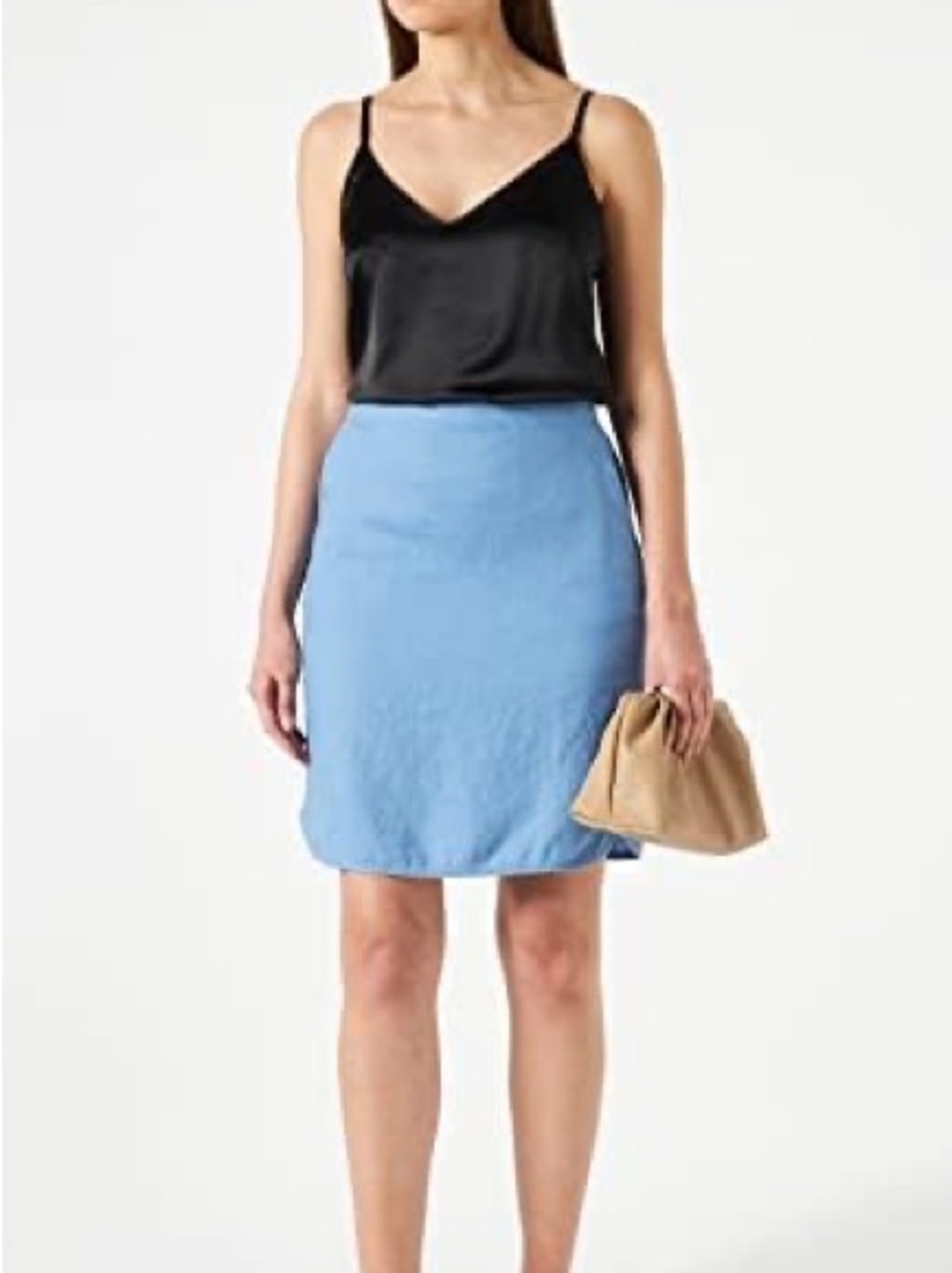 Part Two 100% linen Light Blue Womens Straight Mini Skirt